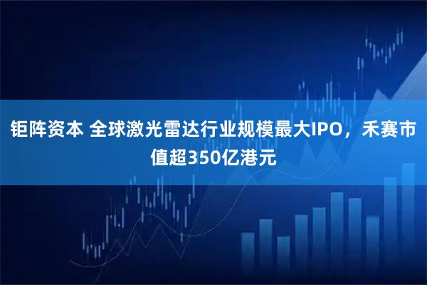 钜阵资本 全球激光雷达行业规模最大IPO，禾赛市值超350亿港元