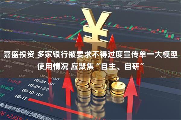 嘉盛投资 多家银行被要求不得过度宣传单一大模型使用情况 应聚焦“自主、自研”