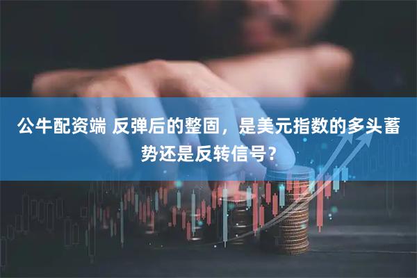 公牛配资端 反弹后的整固，是美元指数的多头蓄势还是反转信号？